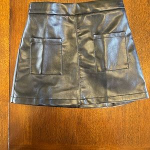 Toddler Girls Bailey’s Blossom’s Boutique Leather Black Skirt